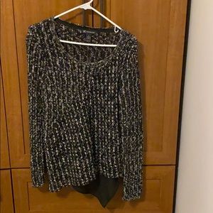 Black and white sweater with accentuated sheer